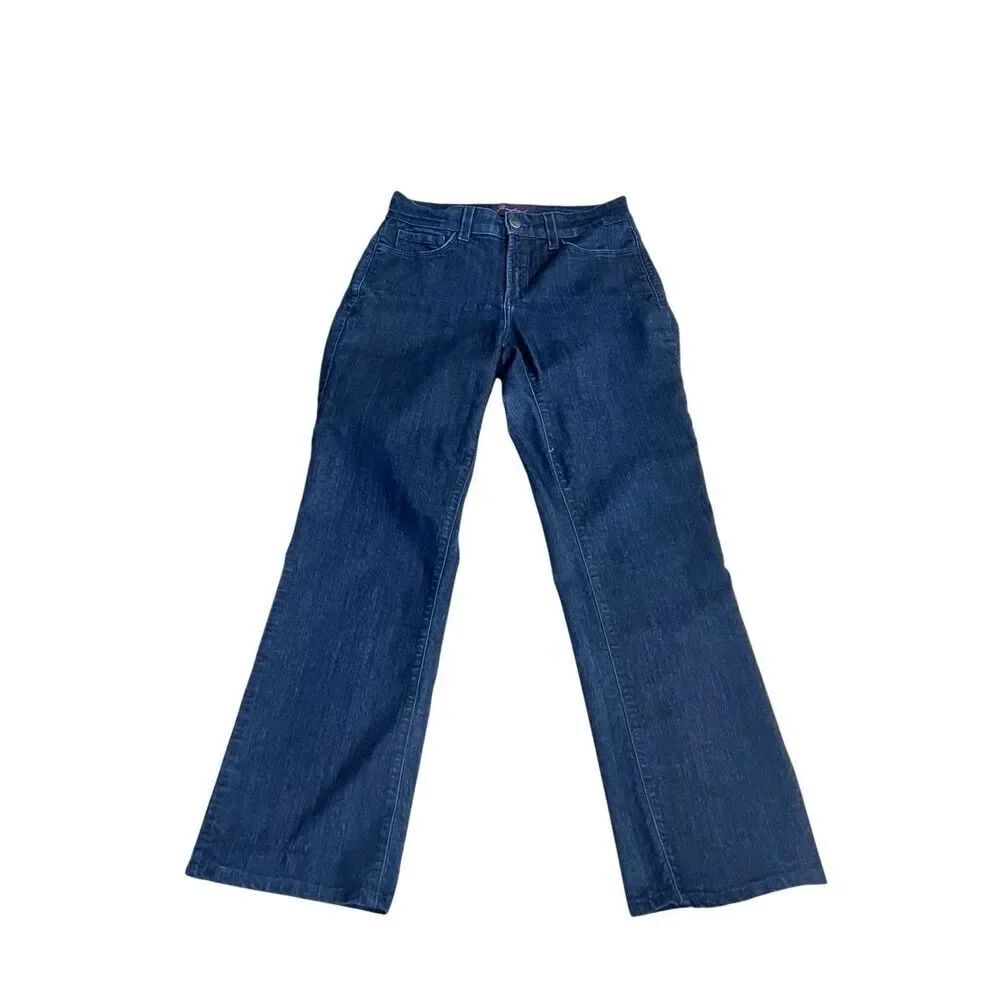 Not Your Daughters Jeans Women's Zip Fly Straight Led Denim Jeans Dark Wash Sz 2